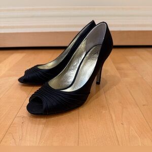 Adrianna Papell Black Peep-Toe Pumps